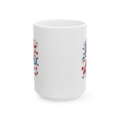 July 4th Patriotic Coffee Mug – American Flag USA Independence Gift