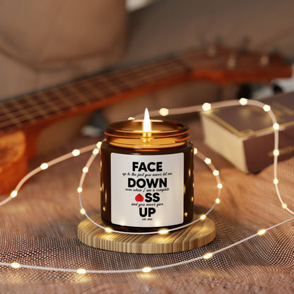 Funny Candle Gift – Face Down Ass Up Parody Quote Scented Jar Candle for Friends, Partners, or Coworkers
