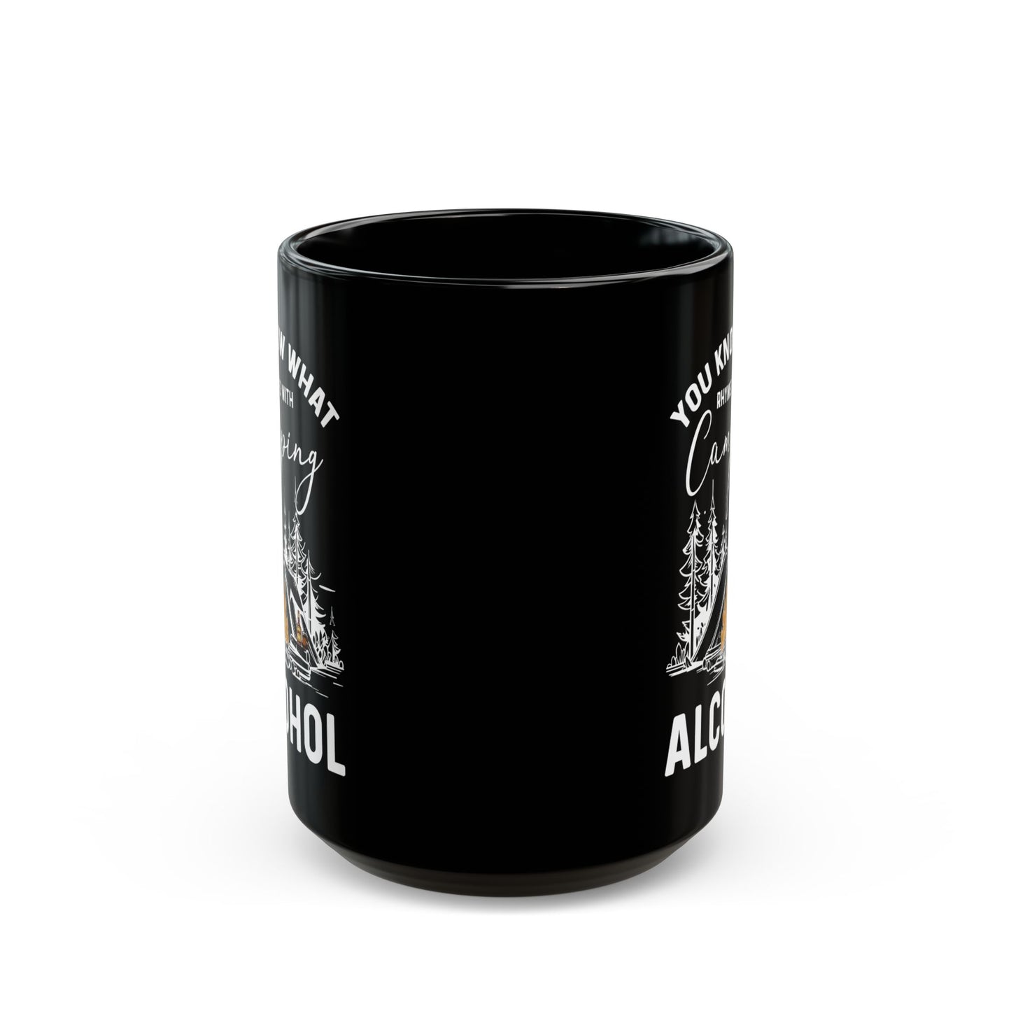 Campfire and Whiskey  Ceramic Black Mug (11oz, 15oz)