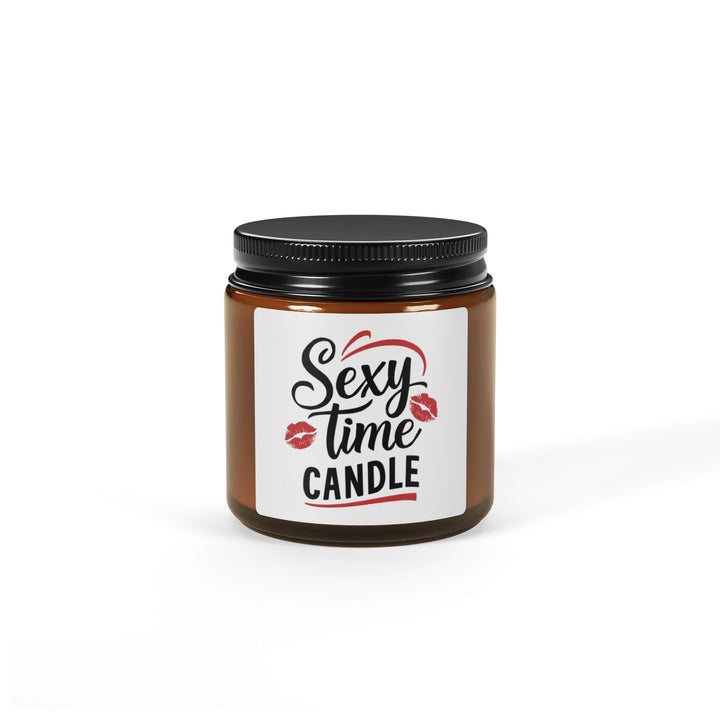 Sexy Time Candle – Flirty Amber Jar Candle with Kiss Marks Romantic & Funny Gift for Couples