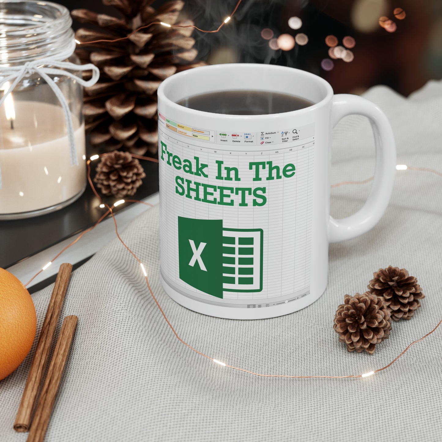 Freak In The Sheet Coffee Mug for Sheets Lovers Boss and Co Worker Accountant Ceramic Mug, 11oz