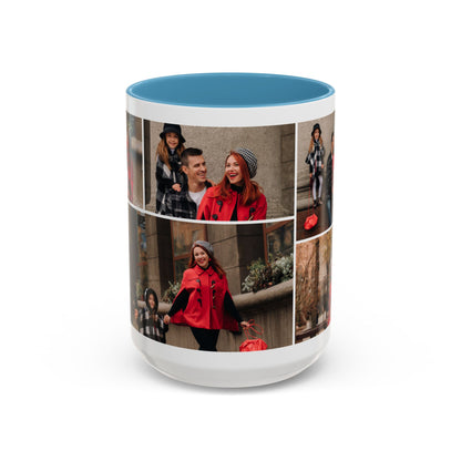 Happy Family Moments - Stylish Fall Family Photoshoot with Dad, Mom, and Daughter in Matching Outerwear Mug
