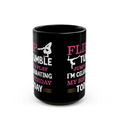 Flip Tumble Jump & Play Black Mug (11oz, 15oz)