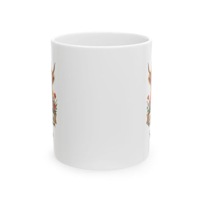 Custom Patriotic Highland Cow Mug – Personalized 4th of July Gift