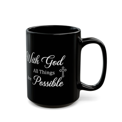 With God All Things Are Possible – Black Christian Coffee Mug