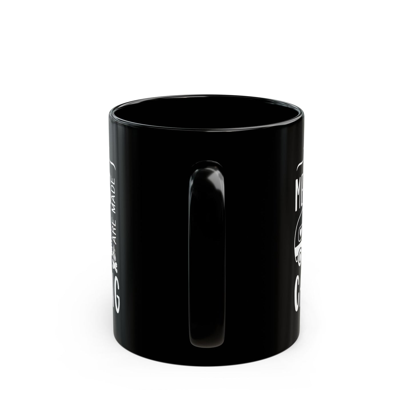 Minimalist Black Camping Design  Ceramic Mug, (11oz, 15oz)