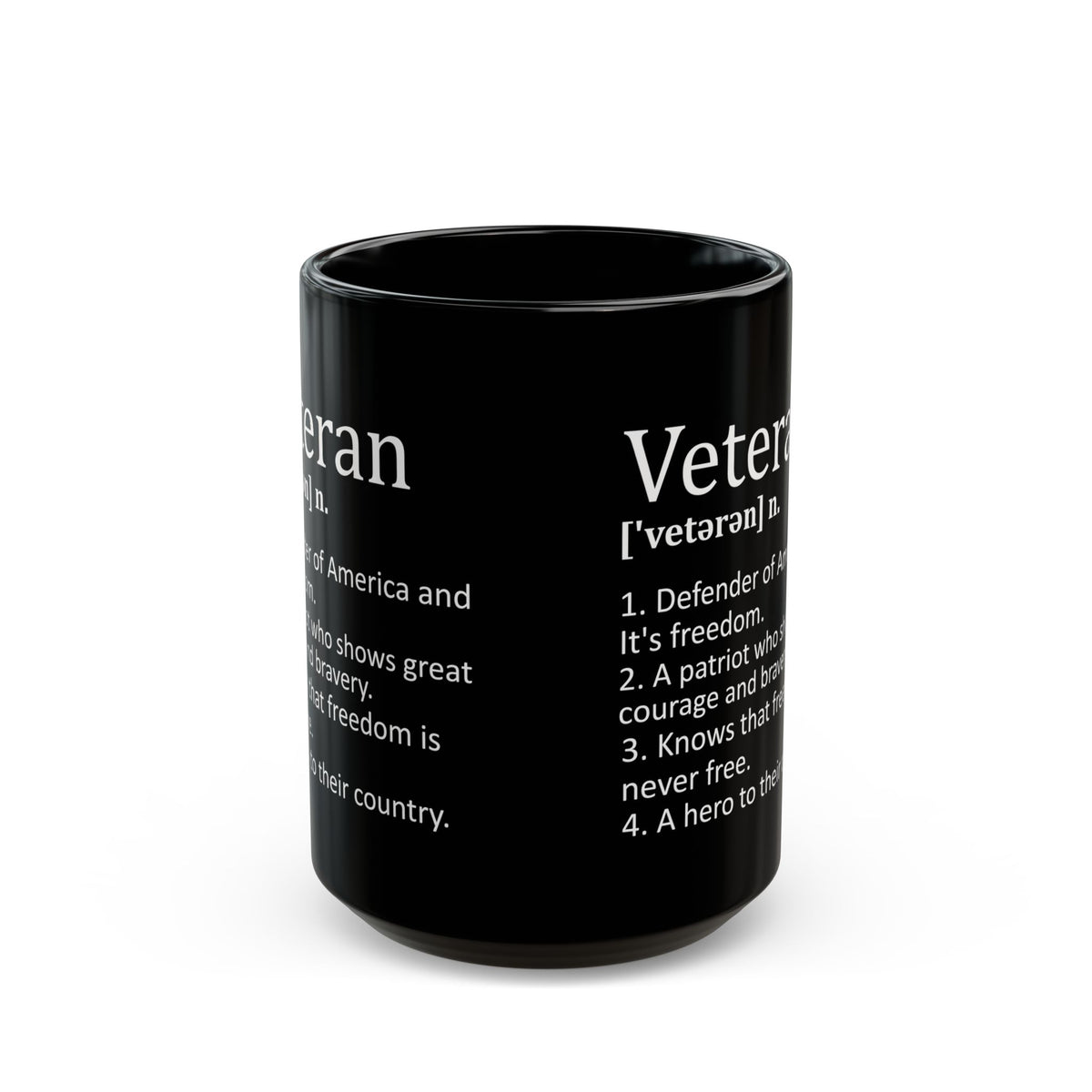 Veteran Definition Coffee Mug – Defender of Freedom Patriotic Gift for Military Veterans
