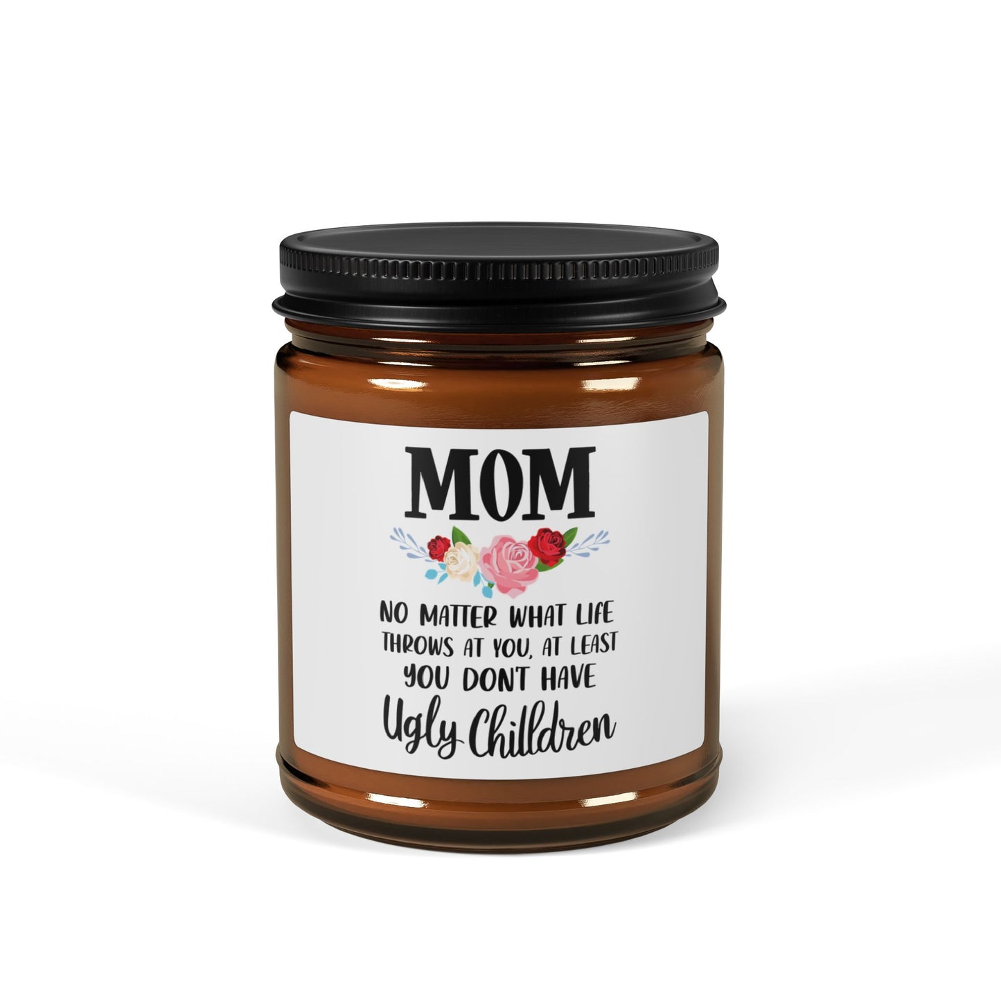 Funny Mom Candle  Scented Soy Candle (Multi-Size, Amber Jar)