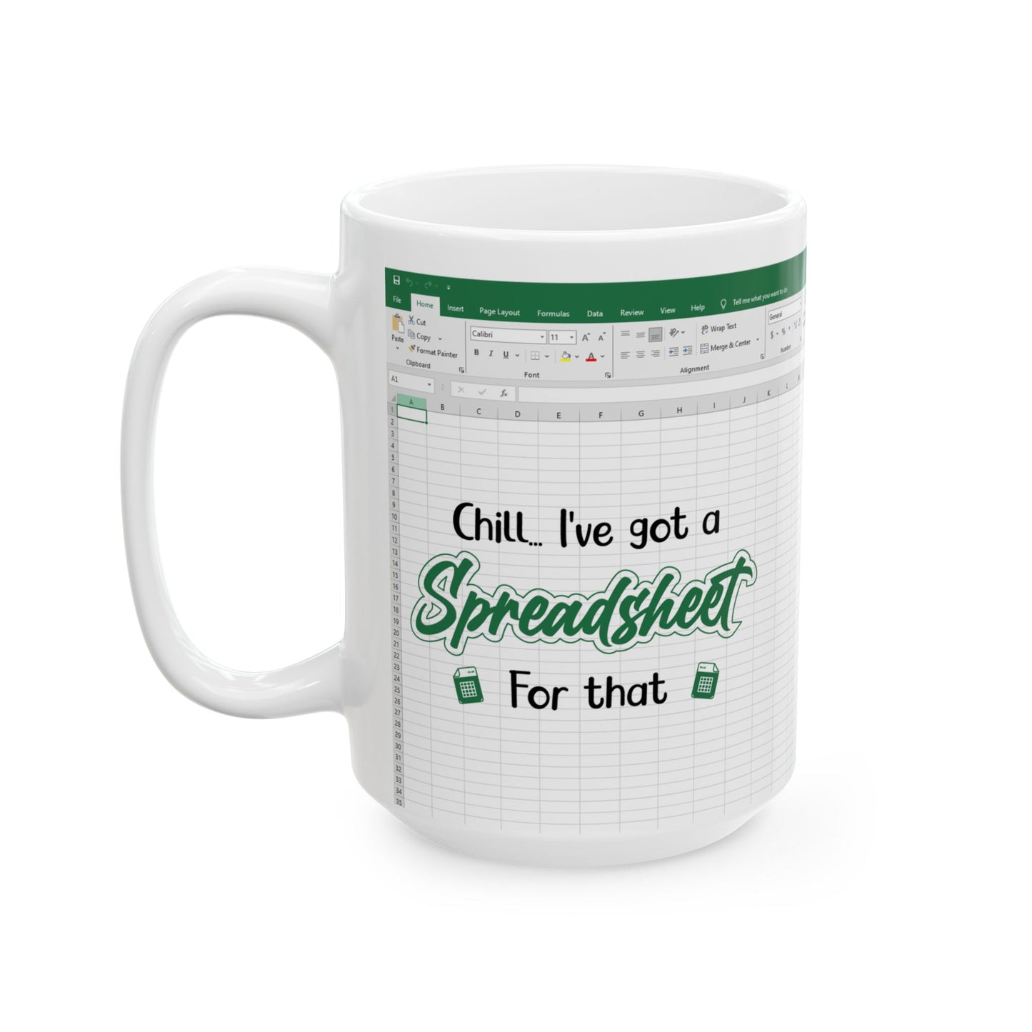 Funny Excel Mug for Data Lovers Ceramic Mug, (11oz, 15oz)