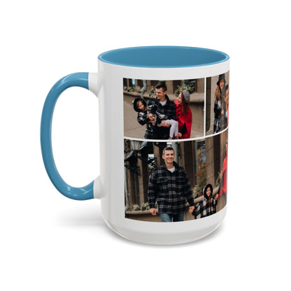 Happy Family Moments - Stylish Fall Family Photoshoot with Dad, Mom, and Daughter in Matching Outerwear Mug