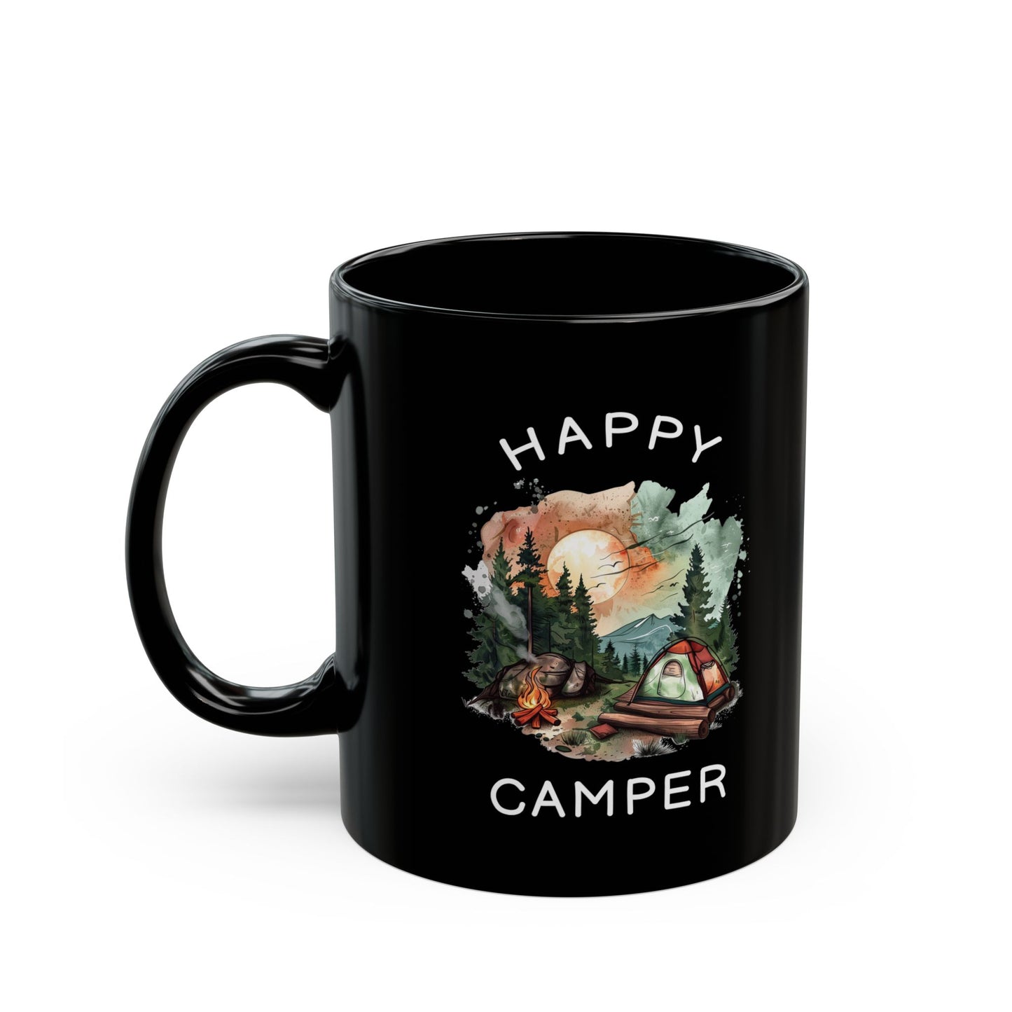 Happy Camper  Black Mug (11oz, 15oz)