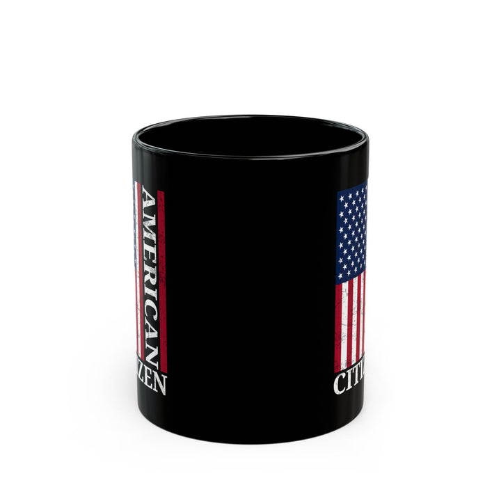 American Citizen Black Mug – Patriotic USA Flag Coffee Cup Gift