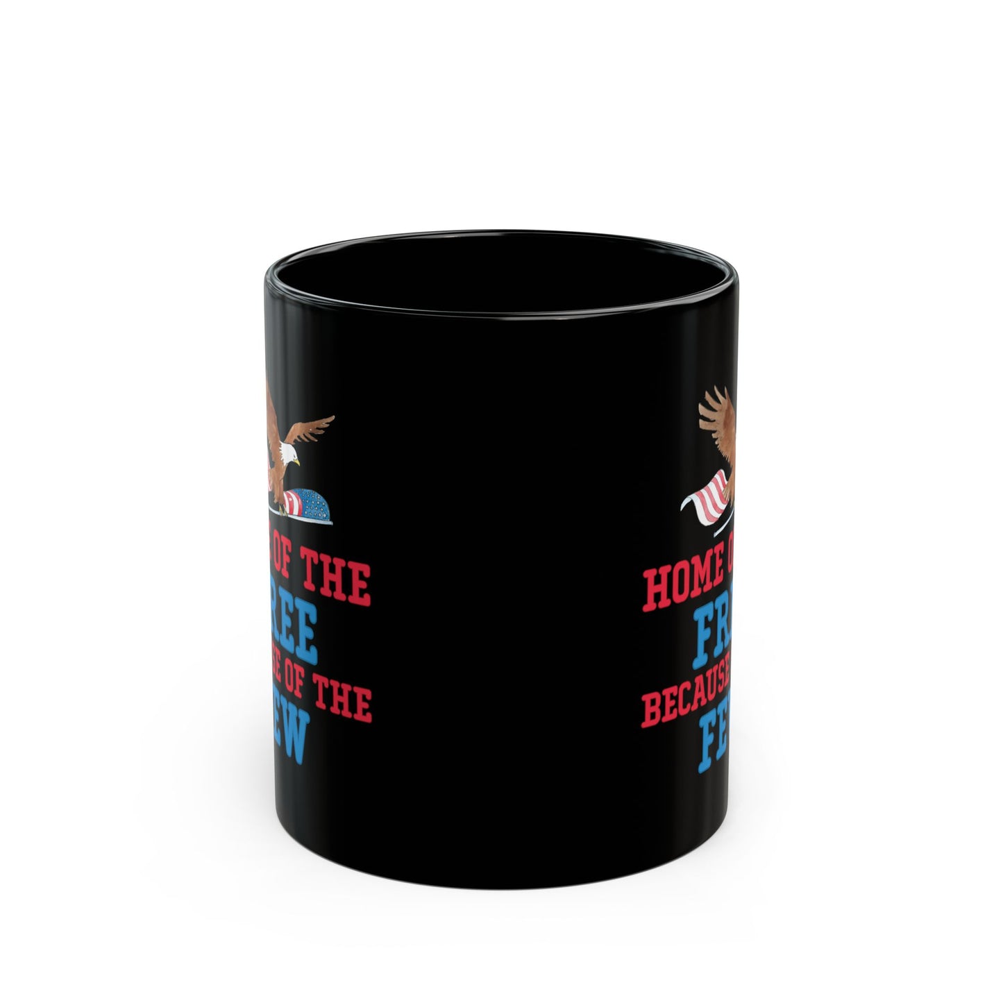 Home of the Free – Because of the Few Black Ceramic Patriotic Mug Military Eagle Coffee Cup