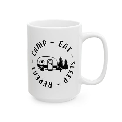 Black Minimalist Typography Design  Ceramic Mug, (11oz, 15oz)