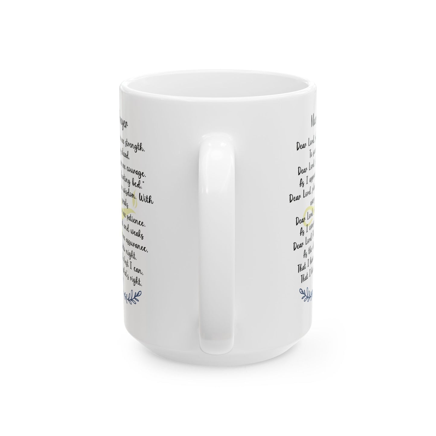 White Nurse Prayer Coffee Mug – Inspirational Christian Gift for RN, LPN, CNA – Thank You Mug for Nurses, Nursing Students, Healthcare Heroes