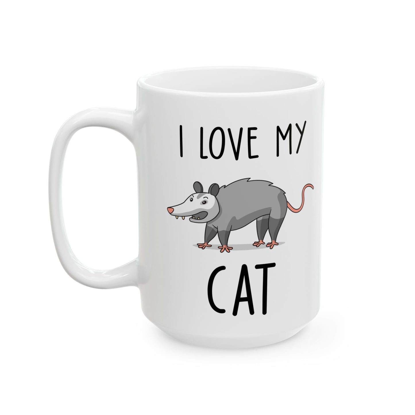 I Love My Cat Oposom, white Mug, (11oz, 15oz)