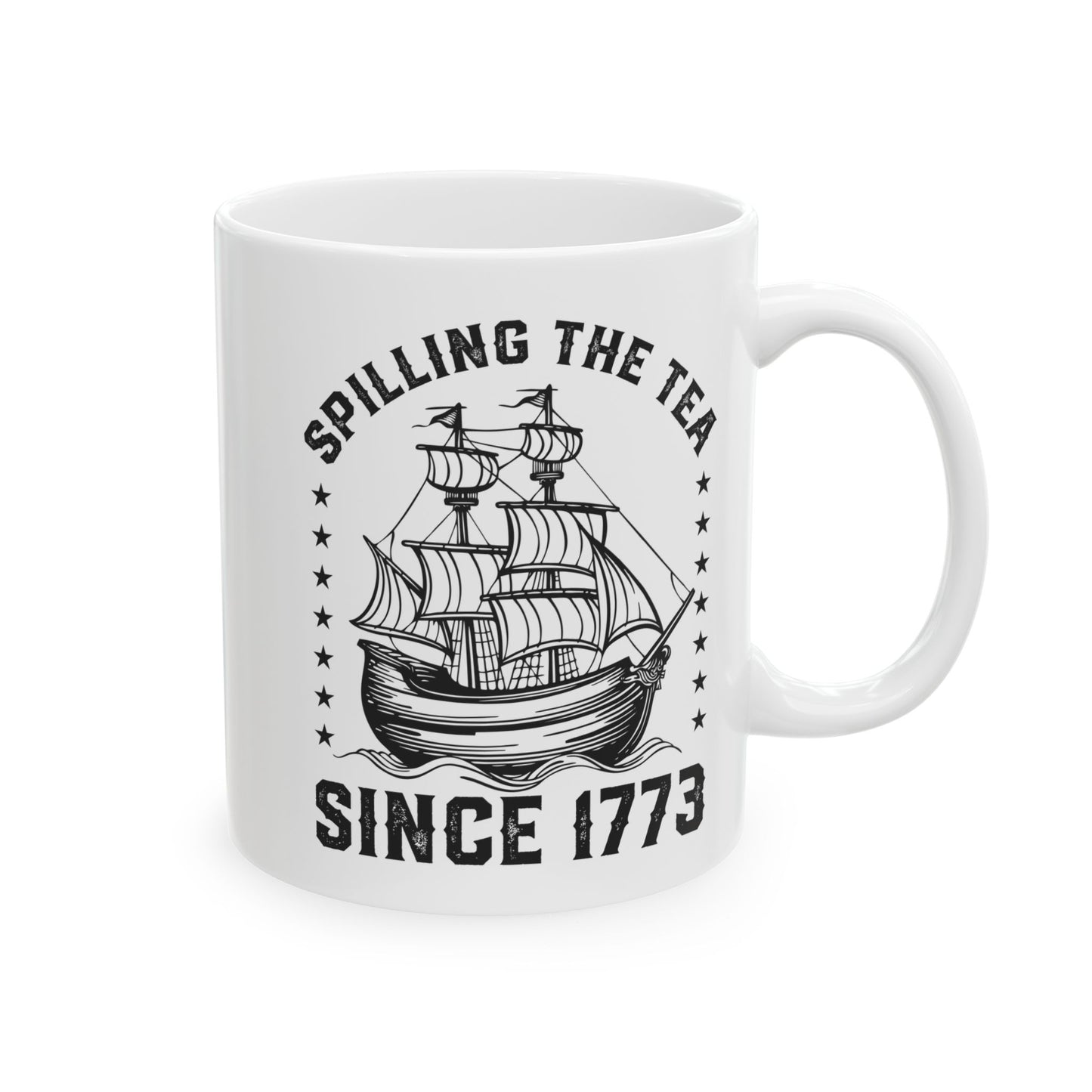 SPILLING THE TEA White Mug, (11oz, 15oz)