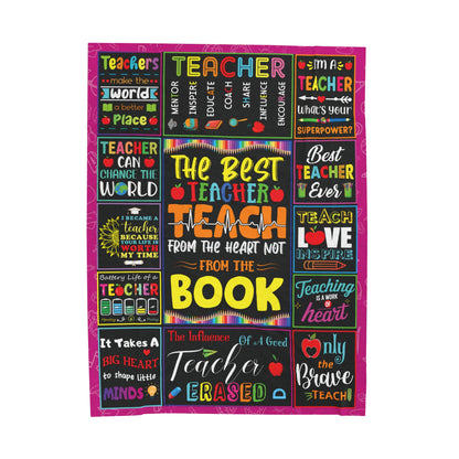 The Best Teacher Tech From Heart Not From Book Velveteen Plush Blanket