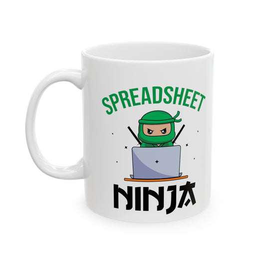 Spreadsheet Ninja Mug – Funny Office Gift for Excel Experts, Accountants, and Data Lovers
