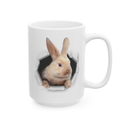Peekaboo Bunny Mug – Cute 3D Rabbit Breaking Through Design