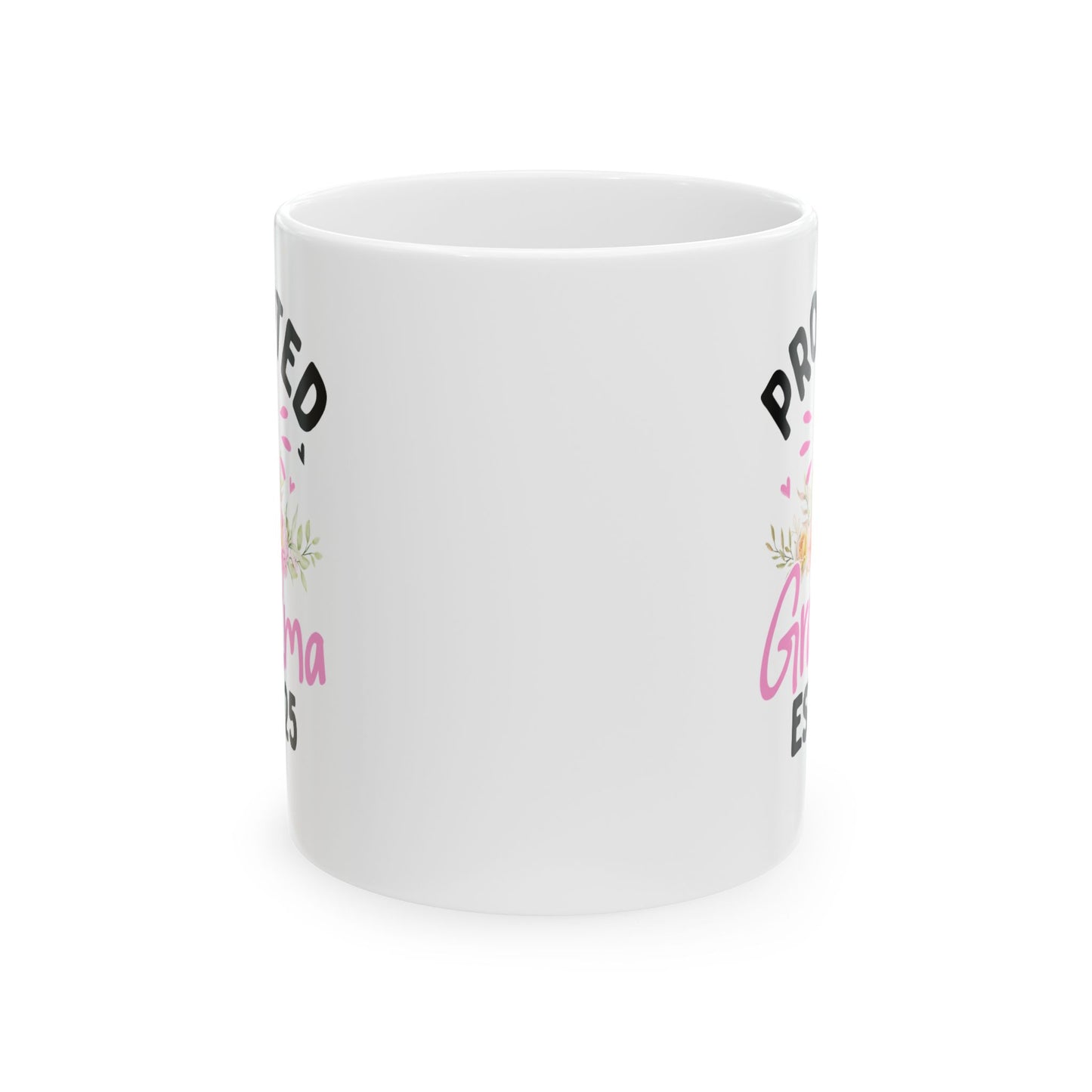 Promoted to Grandma Est 2025 White Mug, (11oz, 15oz)