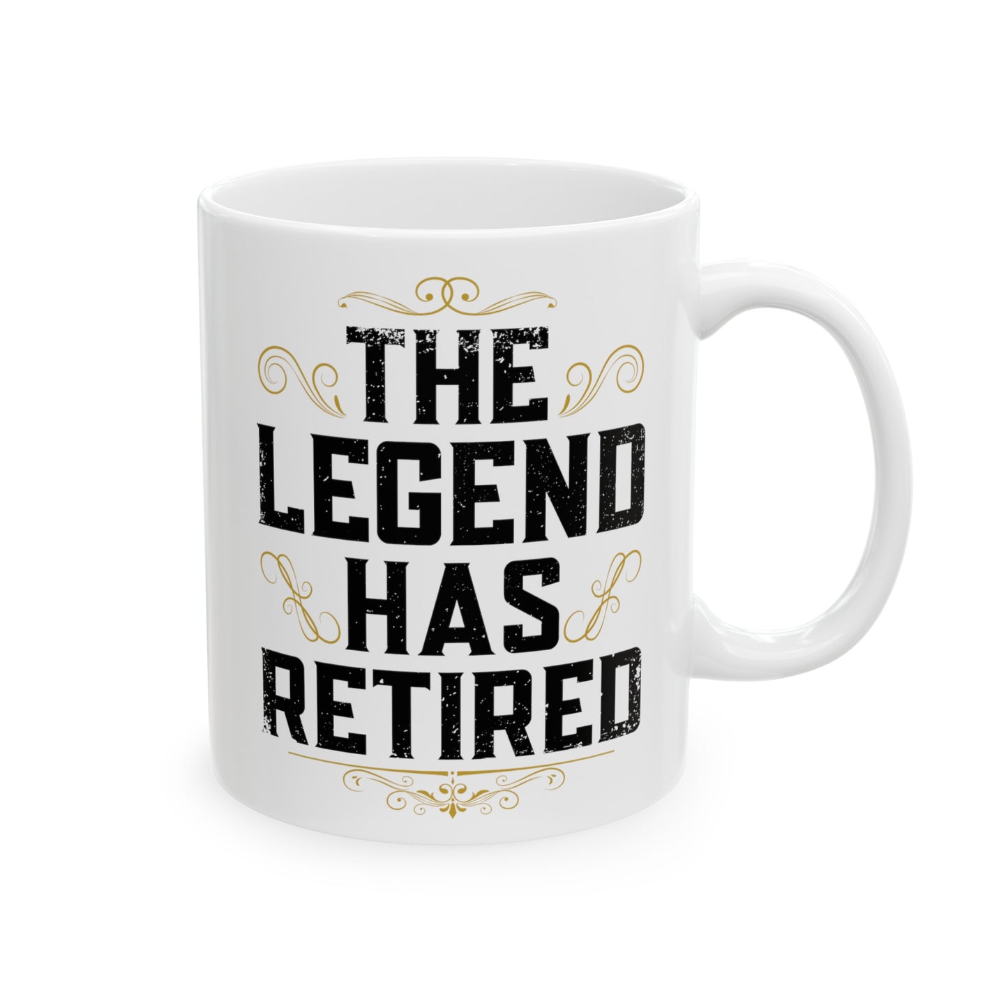Elegant White Retirement Mug – The Legend Has Retired