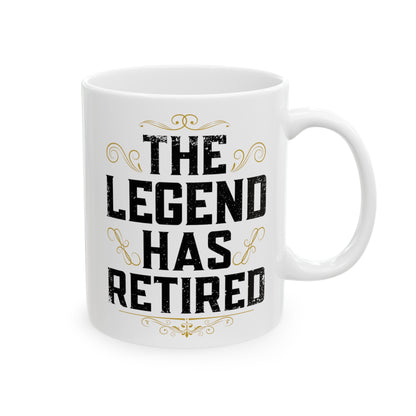 Elegant White Retirement Mug – The Legend Has Retired