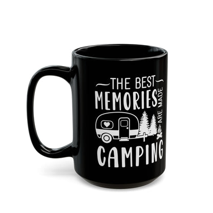 Minimalist Black Camping Design  Ceramic Mug, (11oz, 15oz)