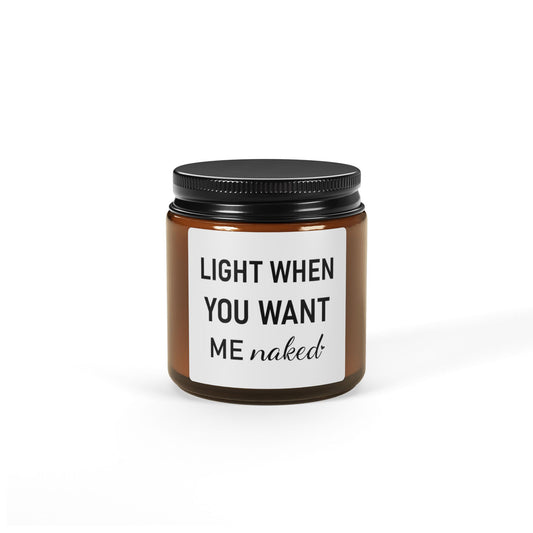 Scented SoyLight me When you want  Candle (Multi-Size, Amber Jar)