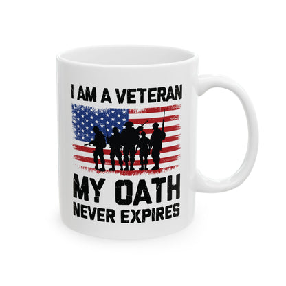 Veteran Coffee Mug – Patriotic White Ceramic Cup for Military Men & Women