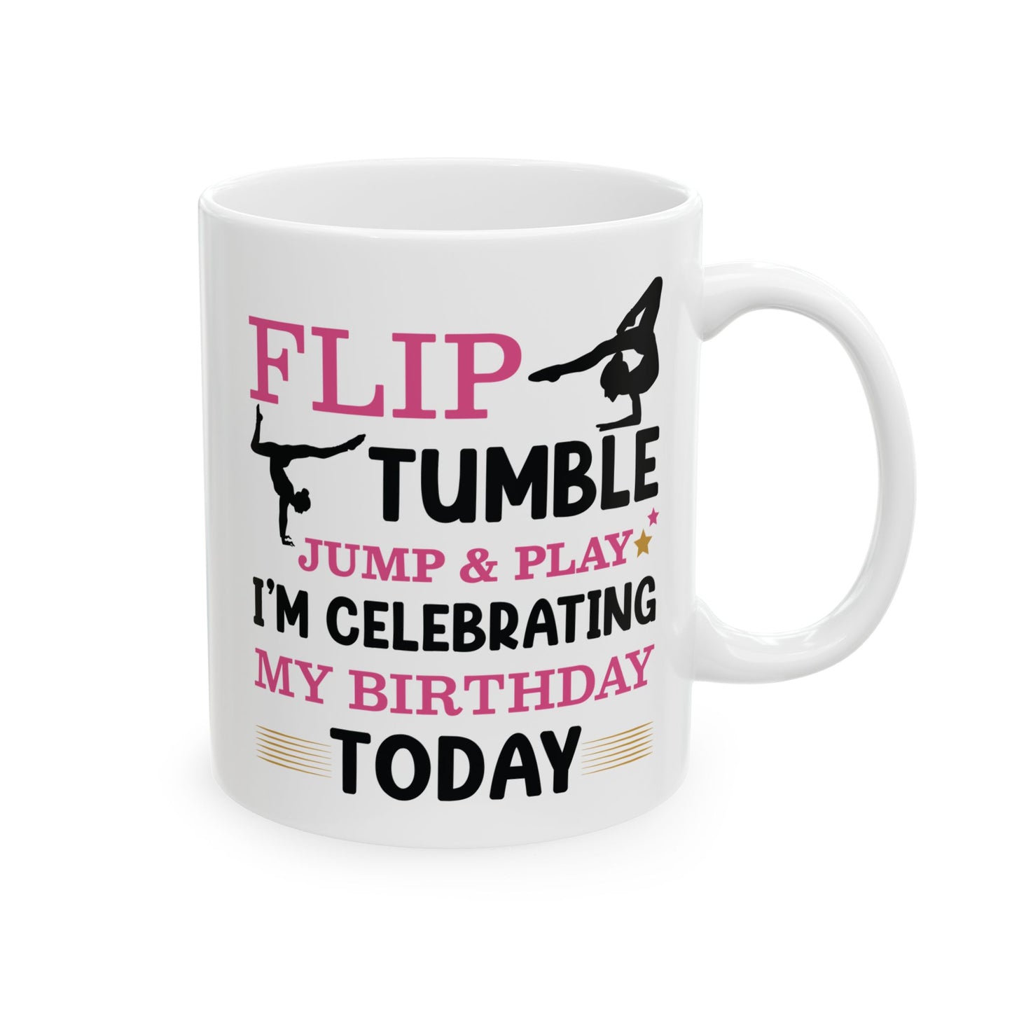 Flip Tumble Jump & Play White Mug, (11oz, 15oz)