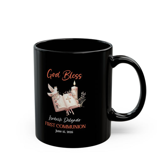 God Bless First Communion Mug – Black – Isabelle Delgado 2025