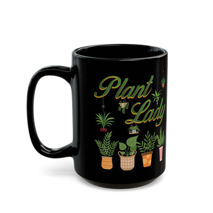 Give a Gift to a Proud Plant Mom – Plant Lady Mug Black Ceramic Coffee Cup