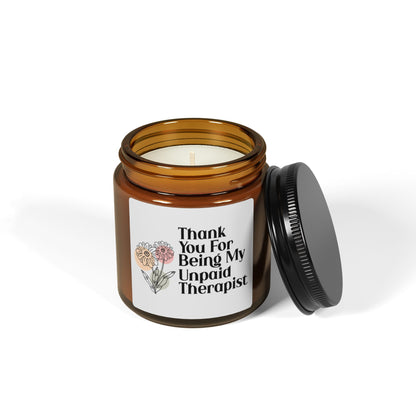 Thank You for Being My Unpaid Therapist Candle – Funny Best Friend Gift, Appreciation Gift, Mental Health Support Present