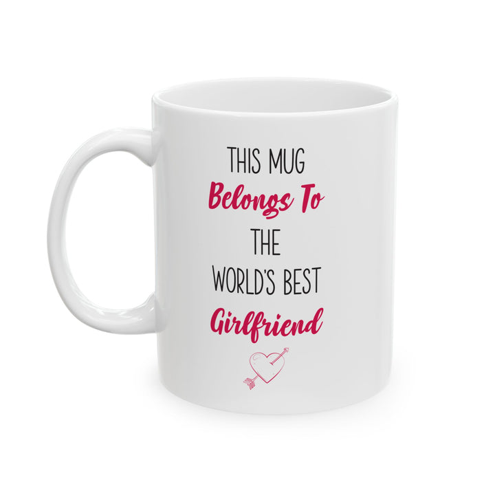 World's Best Girlfriend Mug – Cute Heart Arrow Gift from Boyfriend or Partner