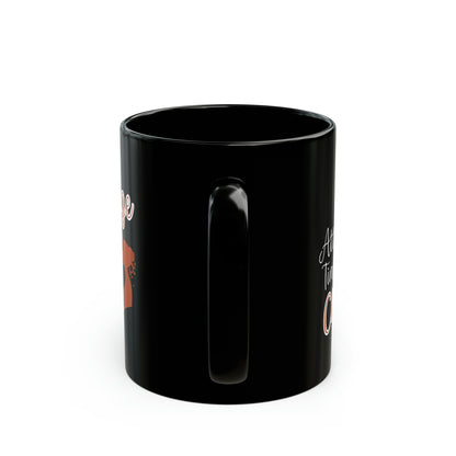 Vintage Charm Black Coffee Mug – Elegant Romance Gift for Women