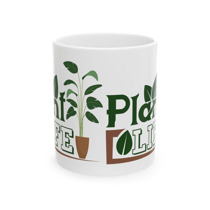 Give a Gift to a Plant Enthusiast – Plant Life Mug White Ceramic Coffee Cup for Gardeners