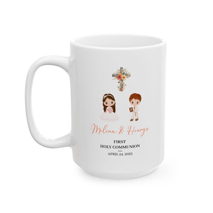 First Holy Communion Mug – Personalized Gift for Melina & Henry