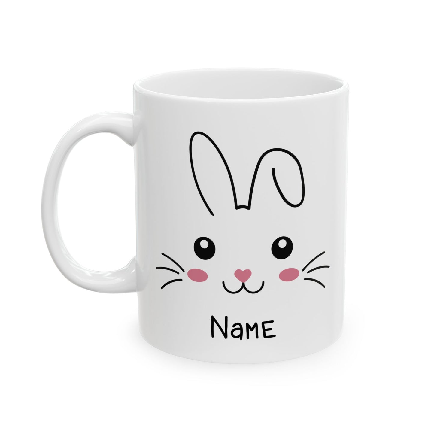 Personalized Bunny Mug – Cute Custom Name Gift for Kids