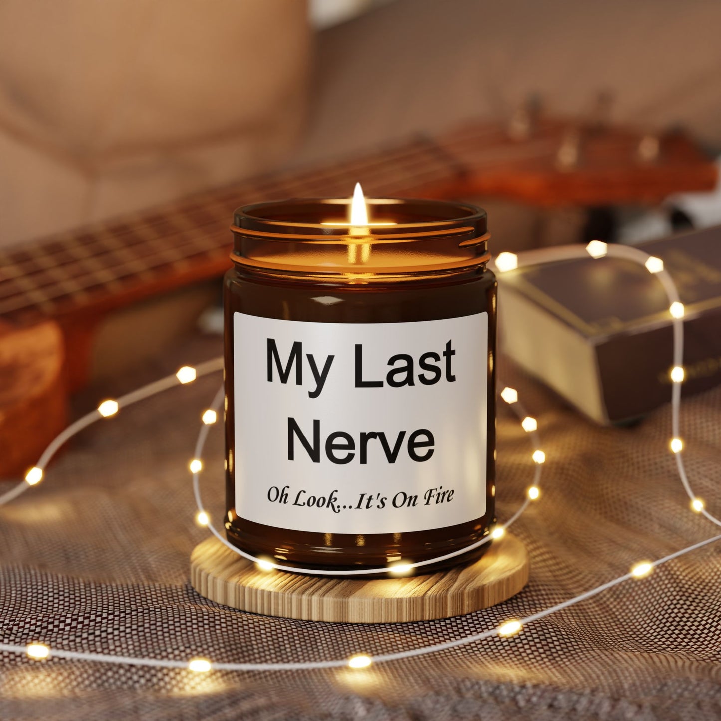 My Last Nerve cented Soy Candle (Multi-Size, Amber Jar)