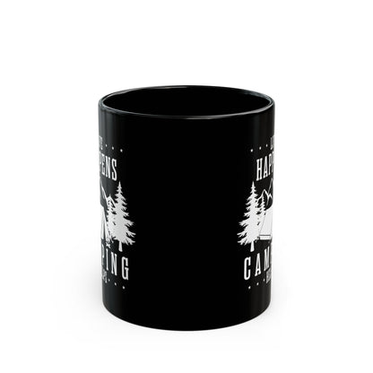 Minimalist Camping Design Ceramic Mug, (11oz, 15oz)