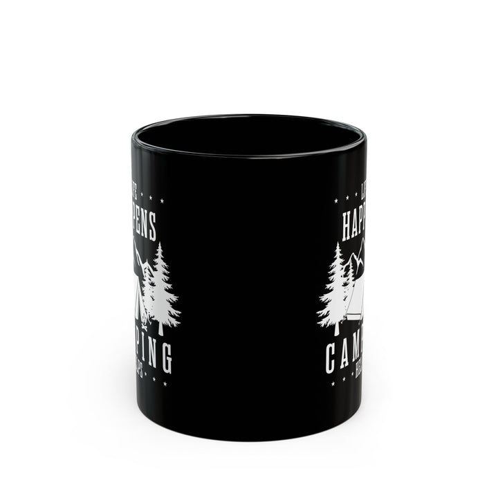 Minimalist Camping Design Ceramic Mug, (11oz, 15oz)