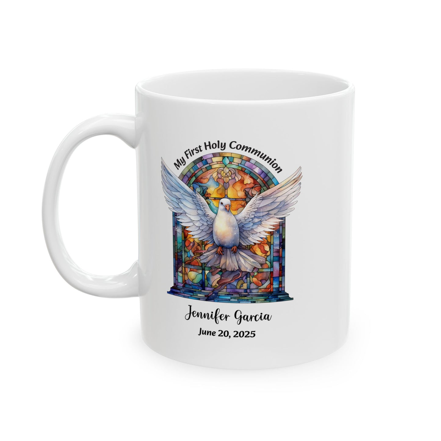 Black First Communion Mug – Personalized Gift for Girl