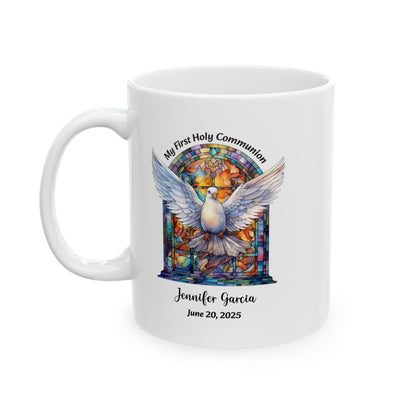 Black First Communion Mug – Personalized Gift for Girl