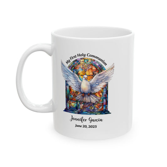 Black First Communion Mug – Personalized Gift for Girl