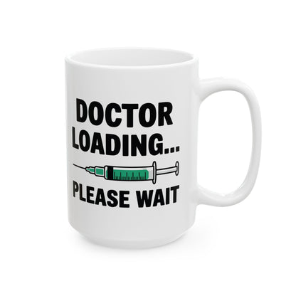 White Ceramic Coffee Cup with Syringe Graphic – Perfect Gift for Medical Students, Future Doctors, Nurses & PA Students