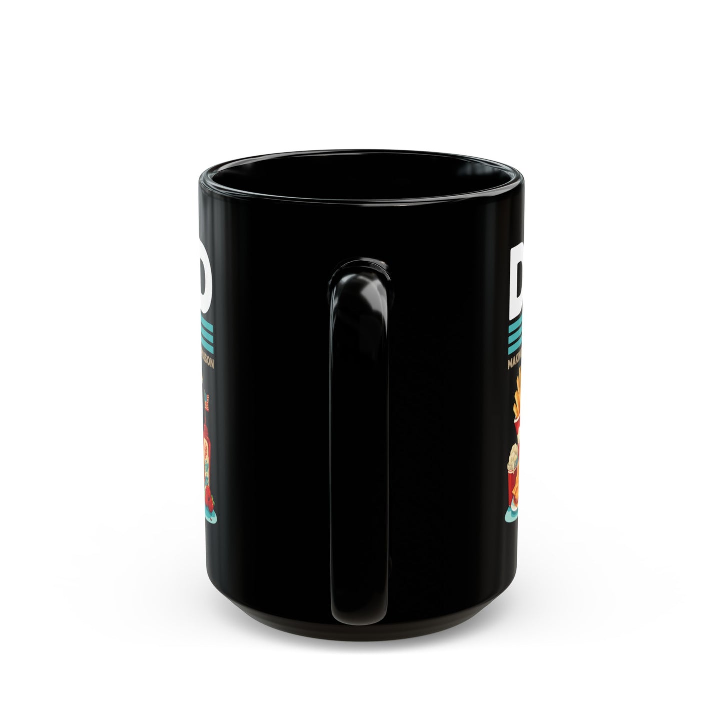 Dad Tax Mug – Black with Vibrant Junk Food Graphics