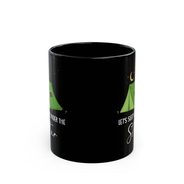 Green Camping Tent Under Moon and Stars Ceramic Mug, (11oz, 15oz)