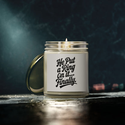 He Put Me A Ring On It Finally Scented Candles, Coconut Apricot Wax (4oz, 9oz)
