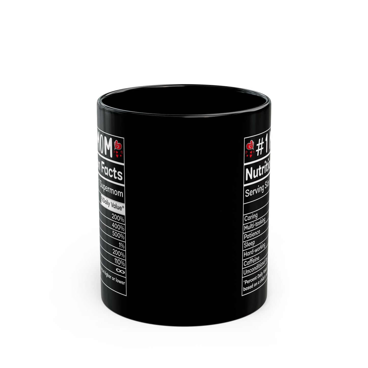 mom nutrition facts Black Mug (11oz, 15oz)